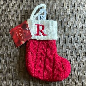St Nicholas Square 8” Knit Monogrammed Christmas Stockings Letter R.